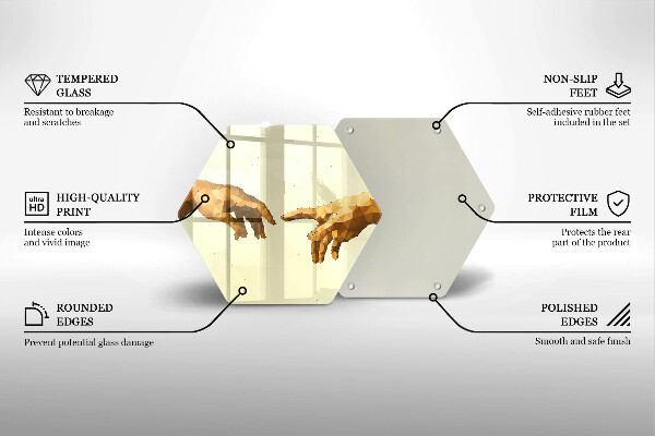 Kitchen worktop protector Creation of Adam hands