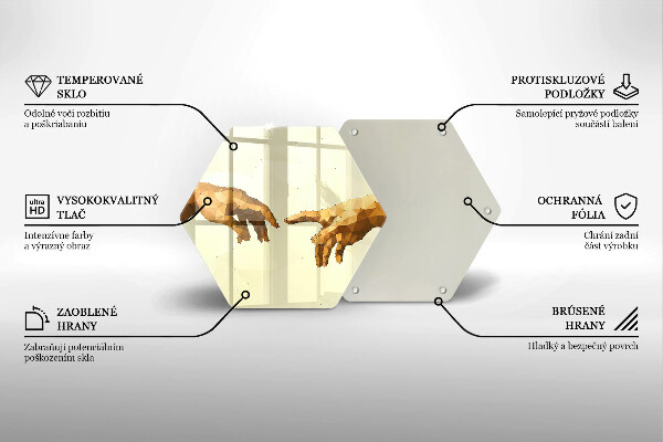 Kitchen worktop protector Creation of Adam hands