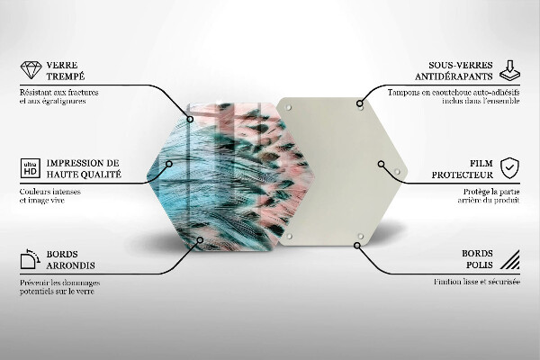 Kitchen worktop protector Boho bird feathers