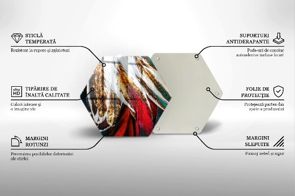 Kitchen worktop protector Boho bird feathers