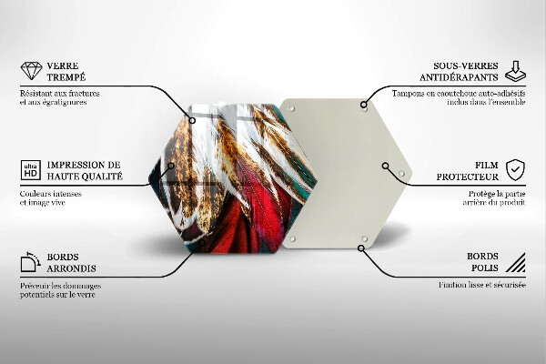 Kitchen worktop protector Boho bird feathers