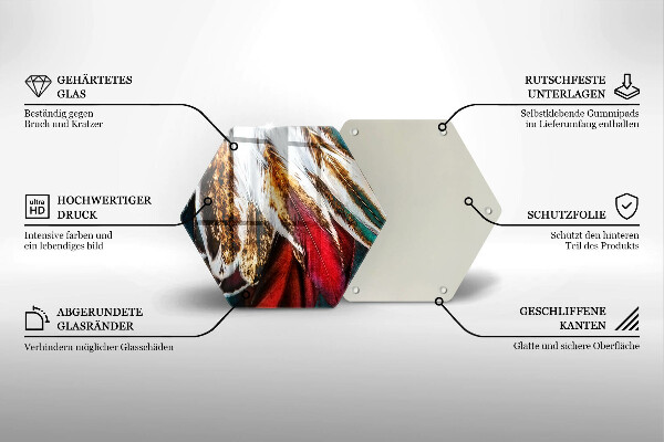 Kitchen worktop protector Boho bird feathers