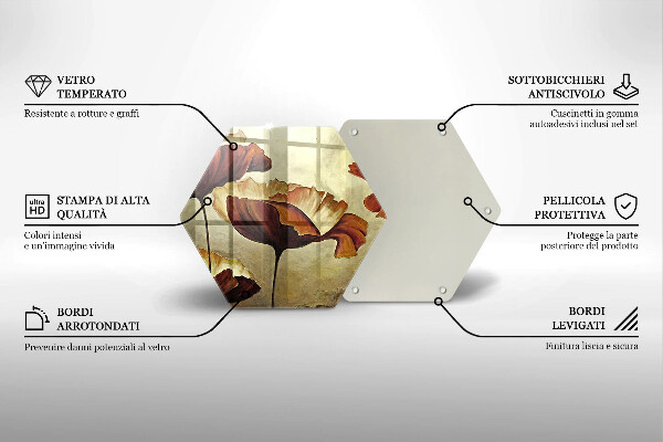 Kitchen worktop protector Painted boho flowers