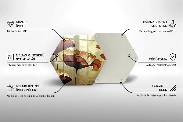 Kitchen worktop protector Painted boho flowers