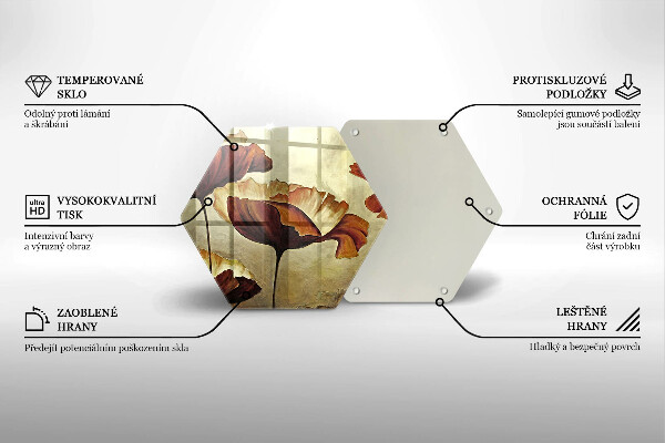 Kitchen worktop protector Painted boho flowers