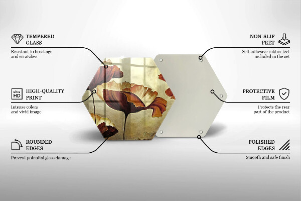 Kitchen worktop protector Painted boho flowers