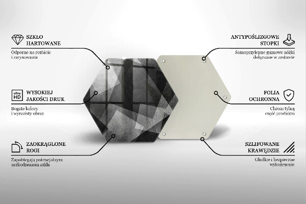 Chopping board glass Geometric abstraction