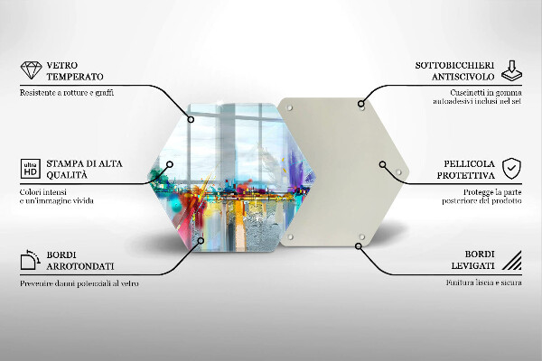 Chopping board glass Painted abstraction