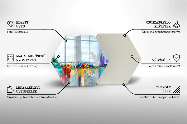 Chopping board glass Painted abstraction