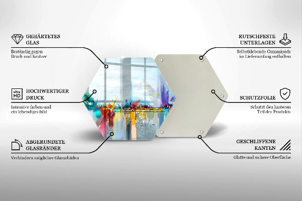 Chopping board glass Painted abstraction