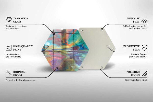 Chopping board glass Colorful sky