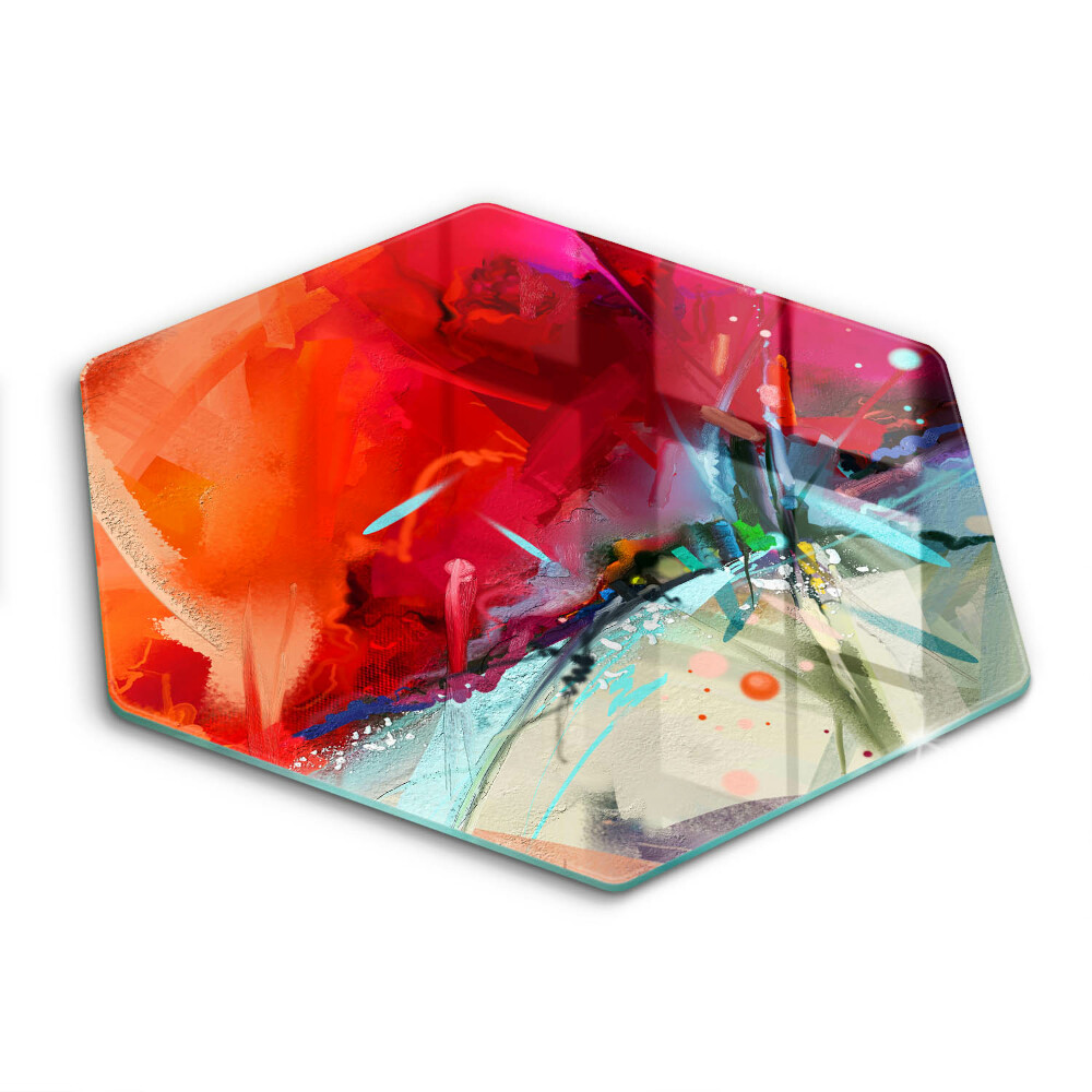 Chopping board glass Painted abstraction