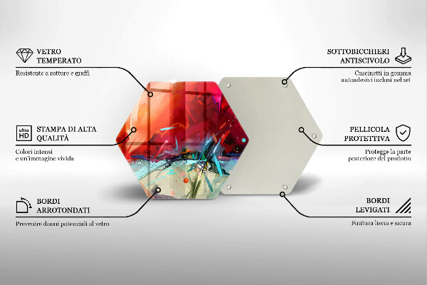 Chopping board glass Painted abstraction