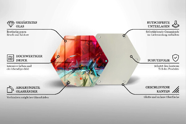 Chopping board glass Painted abstraction