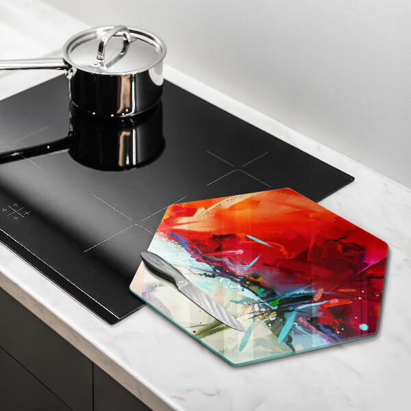 Chopping board glass Painted abstraction