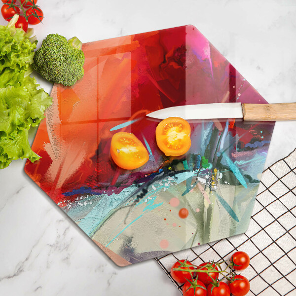 Chopping board glass Painted abstraction