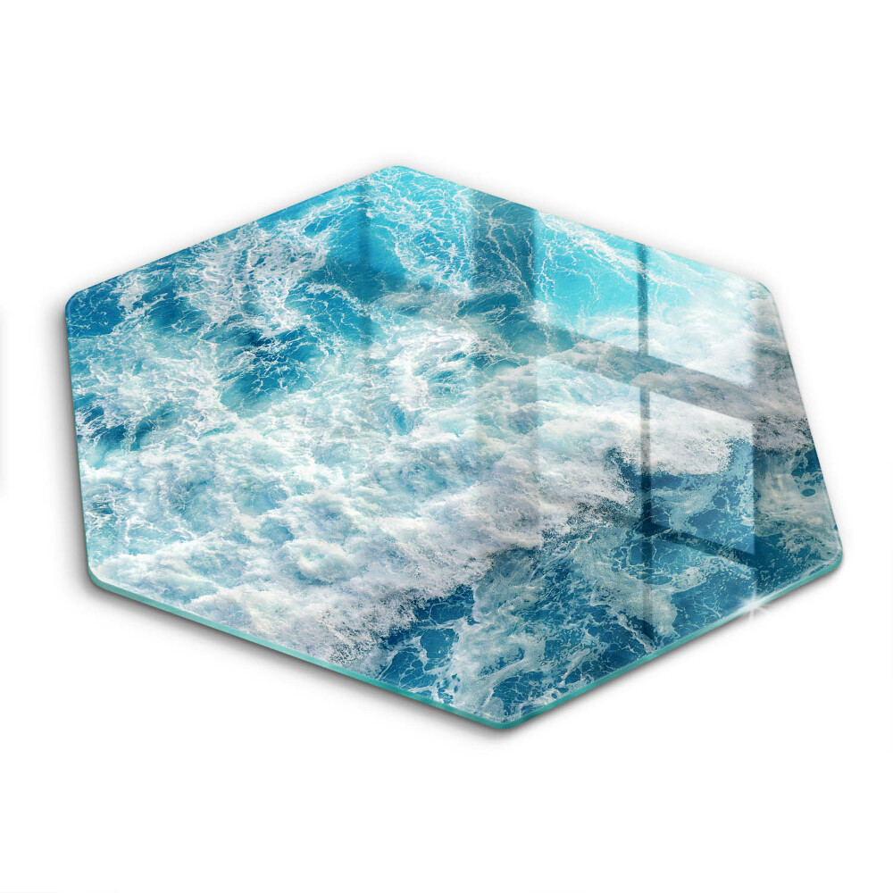 Chopping board glass Water sea waves