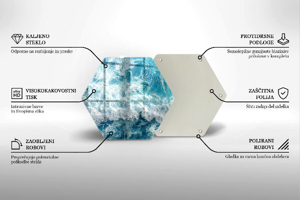 Chopping board glass Water sea waves