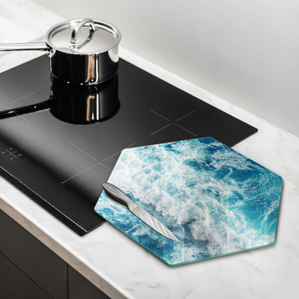 Chopping board glass Water sea waves