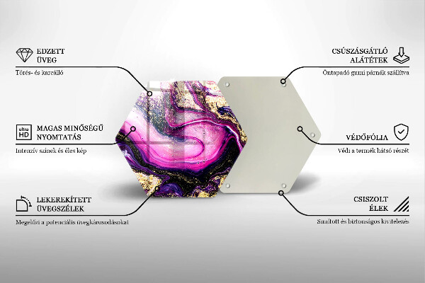 Chopping board glass Abstraction design gold