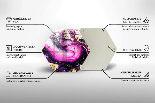 Chopping board glass Abstraction design gold