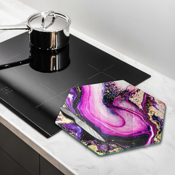 Chopping board glass Abstraction design gold