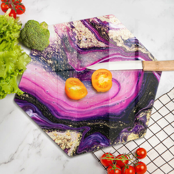 Chopping board glass Abstraction design gold