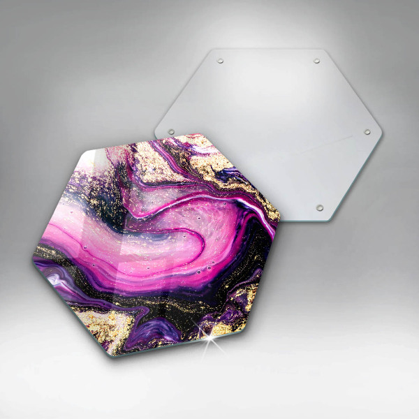 Chopping board glass Abstraction design gold