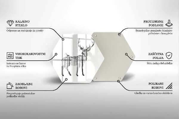Kitchen worktop protector Illustration of deer and forest
