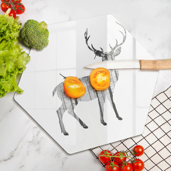 Kitchen worktop protector Illustration of deer and forest