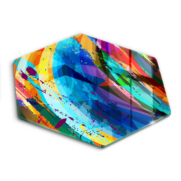 Glass chopping board Colorful paint stains