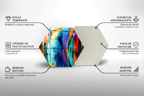 Glass chopping board Colorful paint stains