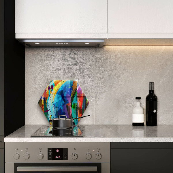 Glass chopping board Colorful paint stains