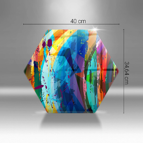 Glass chopping board Colorful paint stains