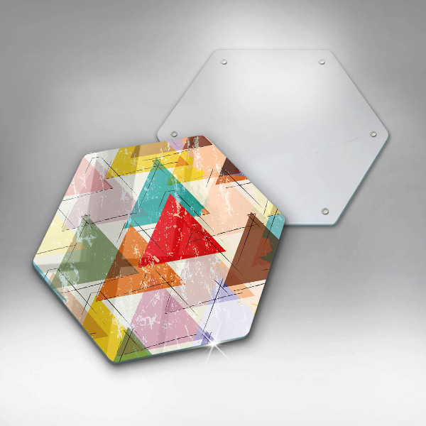 Chopping board glass Painted triangles