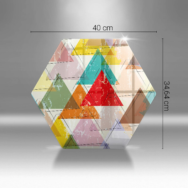 Chopping board glass Painted triangles