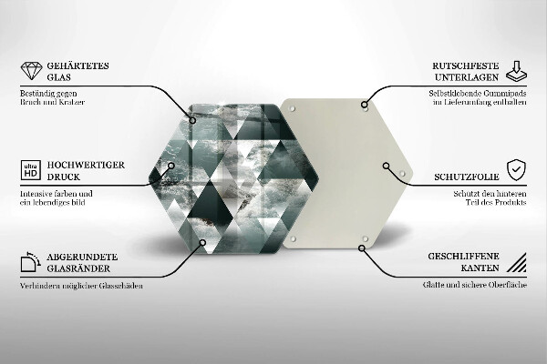 Chopping board glass Triangles and water