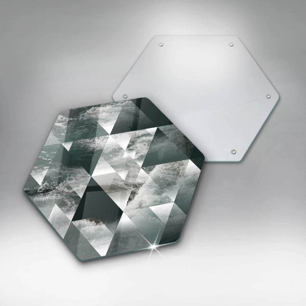 Chopping board glass Triangles and water