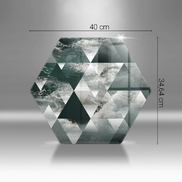 Chopping board glass Triangles and water