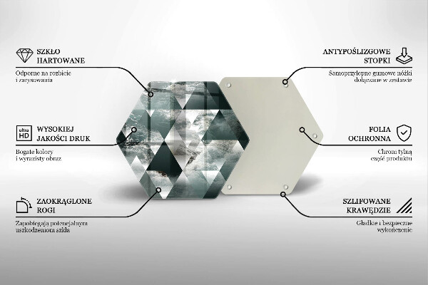 Chopping board glass Triangles and water