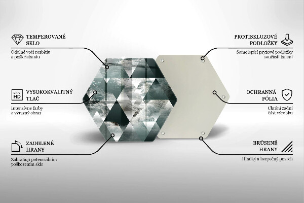 Chopping board glass Triangles and water