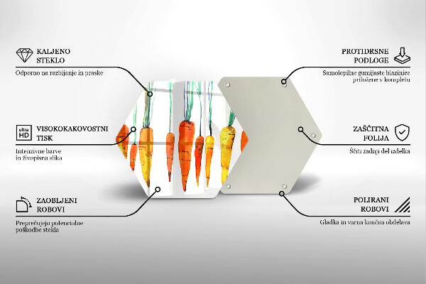 Chopping board glass Carrot illustration
