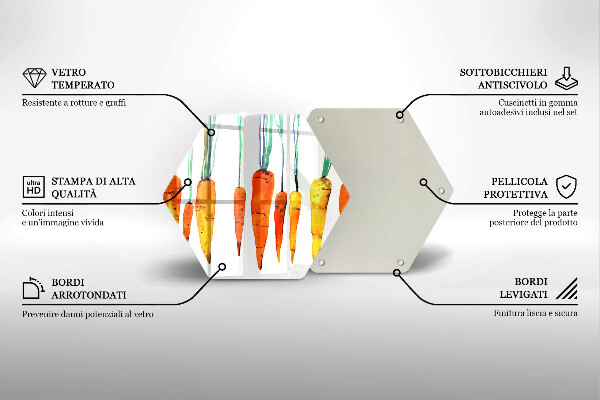 Chopping board glass Carrot illustration
