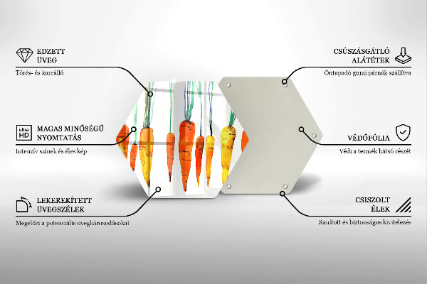 Chopping board glass Carrot illustration