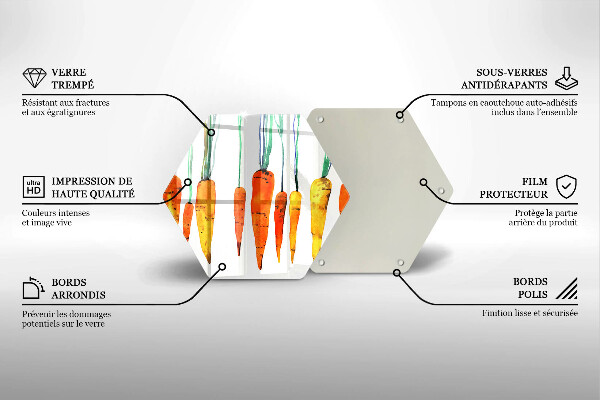 Chopping board glass Carrot illustration