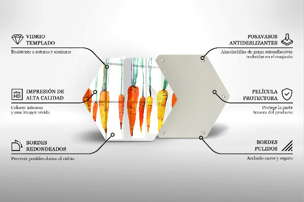 Chopping board glass Carrot illustration