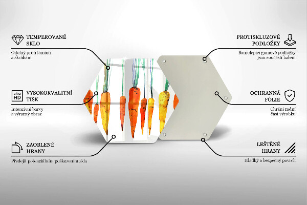 Chopping board glass Carrot illustration