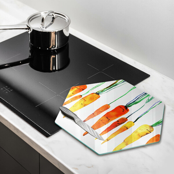 Chopping board glass Carrot illustration