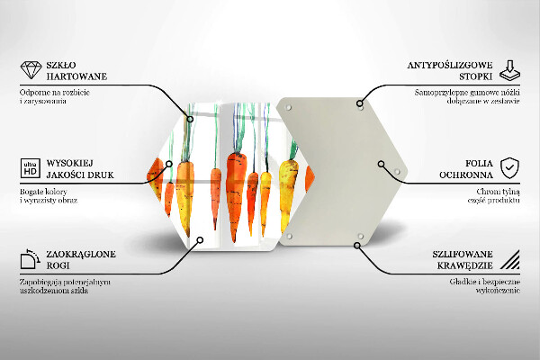 Chopping board glass Carrot illustration