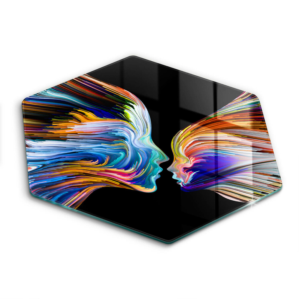 Chopping board glass Abstraction kiss